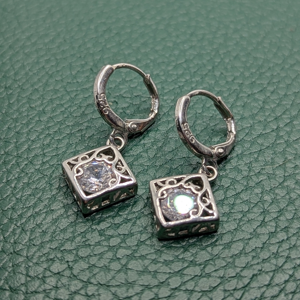 ✨ Vintage-Style Sterling Silver Filigree Drop Earrings ✨